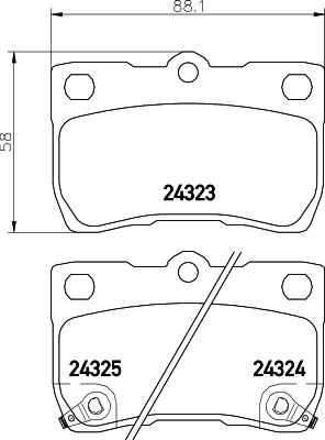 HELLA 8DB 355 037-771 - Гальмівні колодки, дискові гальма autocars.com.ua