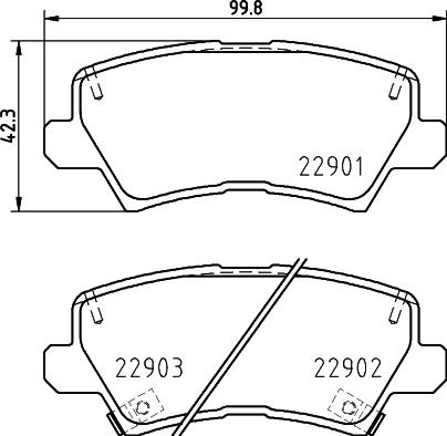 HELLA 8DB 355 037-921 - Гальмівні колодки, дискові гальма autocars.com.ua