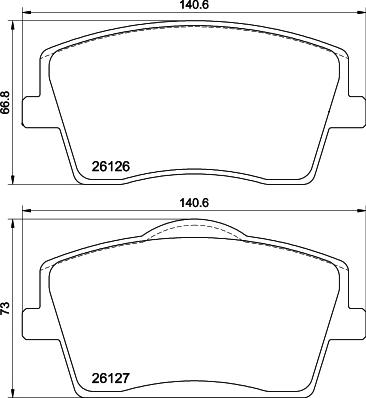 HELLA 8DB 355 039-001 - Гальмівні колодки, дискові гальма autocars.com.ua