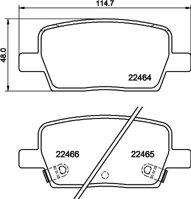 HELLA 8DB 355 039-081 - Гальмівні колодки, дискові гальма autocars.com.ua