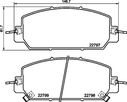 HELLA 8DB 355 039-091 - Гальмівні колодки, дискові гальма autocars.com.ua