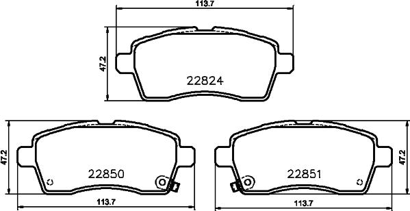 HELLA 8DB 355 039-171 - Тормозные колодки, дисковые, комплект autodnr.net