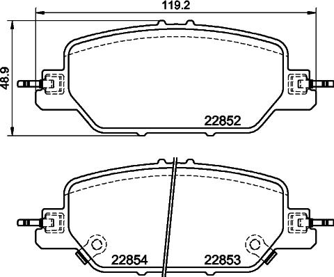 HELLA 8DB 355 039-191 - Гальмівні колодки, дискові гальма autocars.com.ua