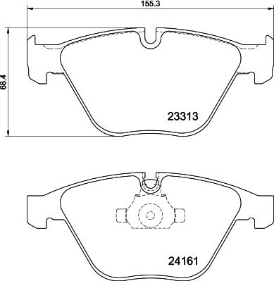 HELLA 8DB 355 039-241 - Гальмівні колодки, дискові гальма autocars.com.ua