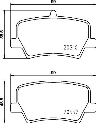 HELLA 8DB 355 039-391 - Гальмівні колодки, дискові гальма autocars.com.ua