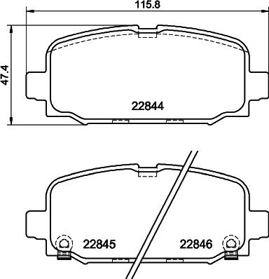 HELLA 8DB 355 039-411 - Тормозные колодки, дисковые, комплект avtokuzovplus.com.ua