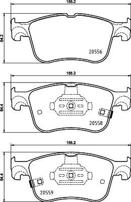 HELLA 8DB 355 039-421 - Гальмівні колодки, дискові гальма autocars.com.ua