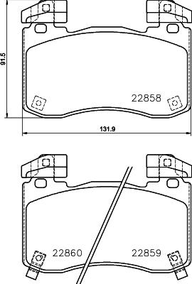 HELLA 8DB 355 039-451 - Гальмівні колодки, дискові гальма autocars.com.ua