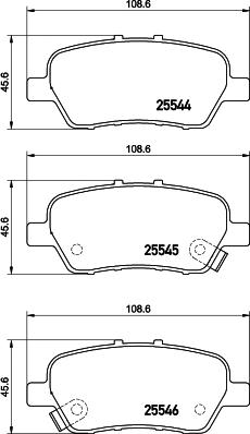 HELLA 8DB 355 039-721 - Тормозные колодки, дисковые, комплект avtokuzovplus.com.ua