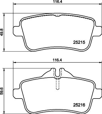 HELLA 8DB 355 039-851 - Гальмівні колодки, дискові гальма autocars.com.ua