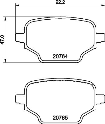 HELLA 8DB 355 039-911 - Тормозные колодки, дисковые, комплект avtokuzovplus.com.ua