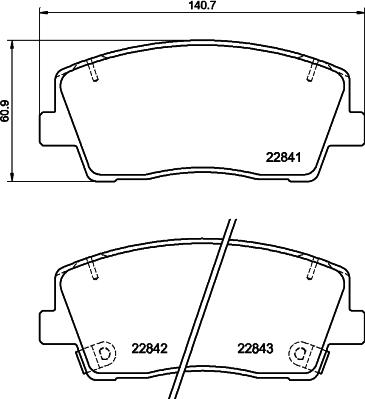 HELLA 8DB 355 039-921 - Гальмівні колодки, дискові гальма autocars.com.ua