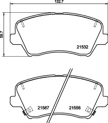 HELLA 8DB 355 039-971 - Гальмівні колодки, дискові гальма autocars.com.ua