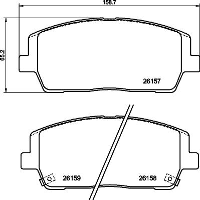 HELLA 8DB 355 040-011 - Гальмівні колодки, дискові гальма autocars.com.ua