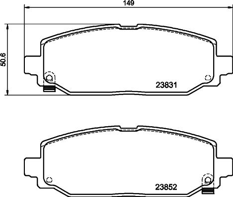 HELLA 8DB 355 040-021 - Гальмівні колодки, дискові гальма autocars.com.ua