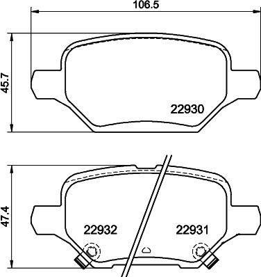 HELLA 8DB 355 040-181 - Гальмівні колодки, дискові гальма autocars.com.ua