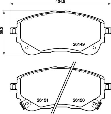 HELLA 8DB 355 040-191 - Гальмівні колодки, дискові гальма autocars.com.ua