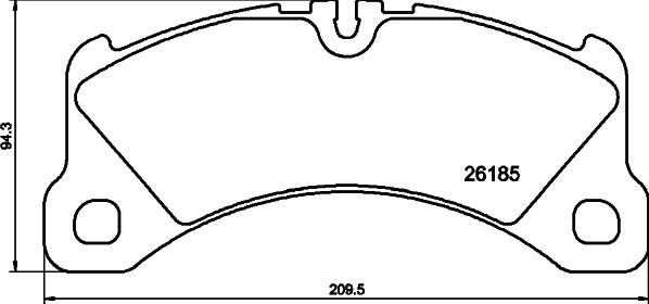 HELLA 8DB 355 040-201 - Гальмівні колодки, дискові гальма autocars.com.ua