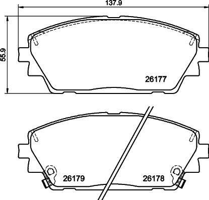 HELLA 8DB 355 040-271 - Гальмівні колодки, дискові гальма autocars.com.ua