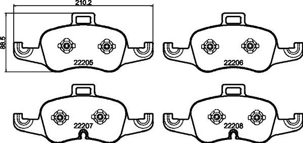 HELLA 8DB 355 040-381 - Тормозные колодки, дисковые, комплект autodnr.net