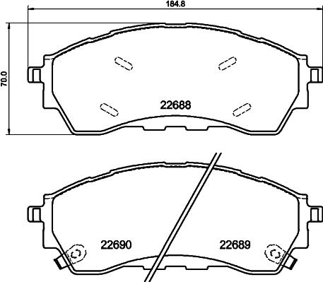 HELLA 8DB 355 040-401 - Гальмівні колодки, дискові гальма autocars.com.ua