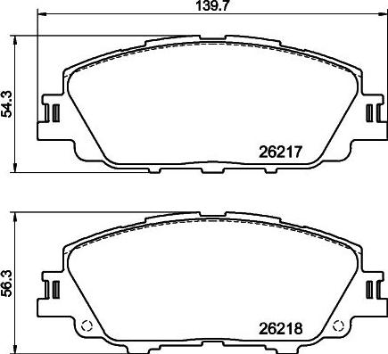 HELLA 8DB 355 040-411 - Гальмівні колодки, дискові гальма autocars.com.ua