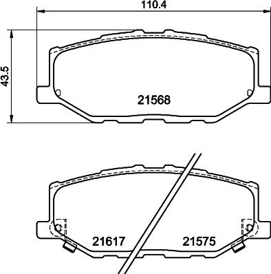 HELLA 8DB 355 040-421 - Гальмівні колодки, дискові гальма autocars.com.ua