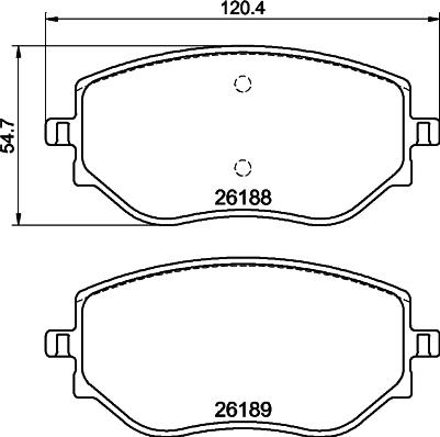 HELLA 8DB 355 040-541 - Гальмівні колодки, дискові гальма autocars.com.ua