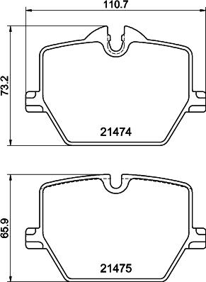 HELLA 8DB 355 040-601 - Тормозные колодки, дисковые, комплект avtokuzovplus.com.ua