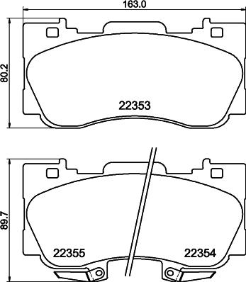 HELLA 8DB 355 040-671 - Тормозные колодки, дисковые, комплект avtokuzovplus.com.ua