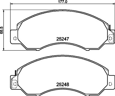 HELLA 8DB 355 040-701 - Гальмівні колодки, дискові гальма autocars.com.ua