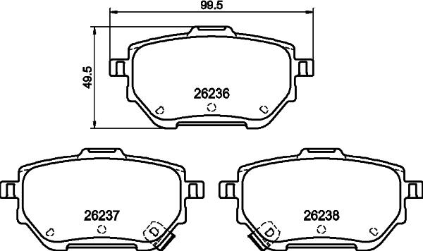 HELLA 8DB 355 040-711 - Гальмівні колодки, дискові гальма autocars.com.ua