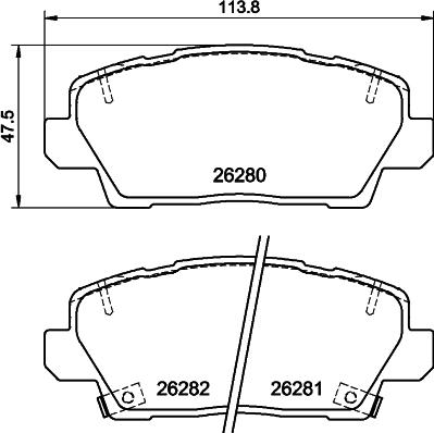 HELLA 8DB 355 040-841 - Гальмівні колодки, дискові гальма autocars.com.ua