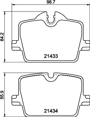 HELLA 8DB 355 040-911 - Гальмівні колодки, дискові гальма autocars.com.ua