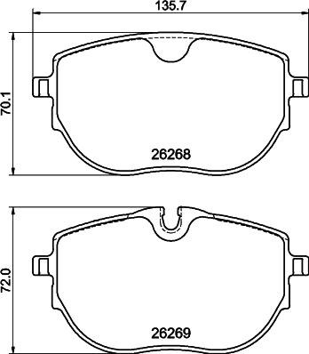 HELLA 8DB 355 040-921 - Гальмівні колодки, дискові гальма autocars.com.ua