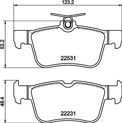 HELLA 8DB 355 041-071 - Гальмівні колодки, дискові гальма autocars.com.ua