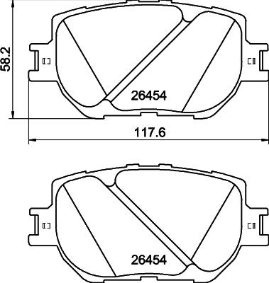 HELLA 8DB 355 041-221 - Гальмівні колодки, дискові гальма autocars.com.ua