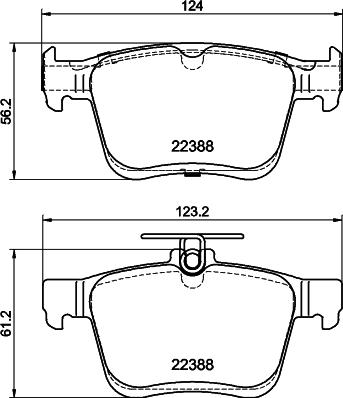 HELLA 8DB 355 042-651 - Гальмівні колодки, дискові гальма autocars.com.ua