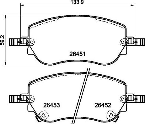 HELLA 8DB 355 043-861 - Гальмівні колодки, дискові гальма autocars.com.ua