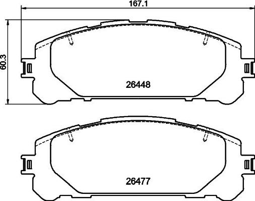 HELLA 8DB 355 043-871 - Гальмівні колодки, дискові гальма autocars.com.ua