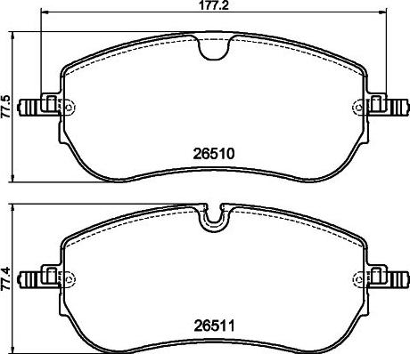 HELLA 8DB 355 044-251 - Тормозные колодки, дисковые, комплект autodnr.net