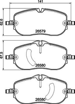 HELLA 8DB 355 044-391 - Тормозные колодки, дисковые, комплект autodnr.net