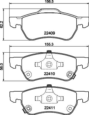 HELLA 8DB 355 044-481 - Гальмівні колодки, дискові гальма autocars.com.ua