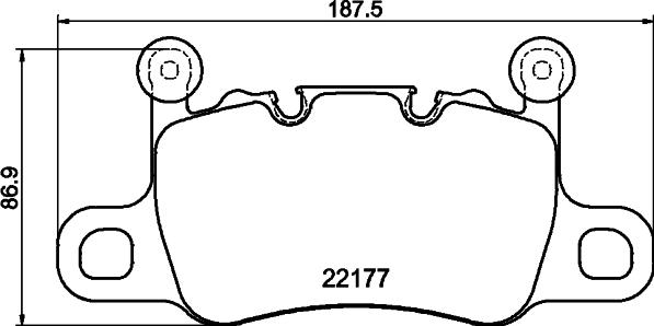 HELLA 8DB 355 044-741 - Гальмівні колодки, дискові гальма autocars.com.ua