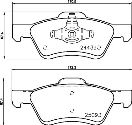 HELLA 8DB 355 045-281 - Тормозные колодки, дисковые, комплект avtokuzovplus.com.ua