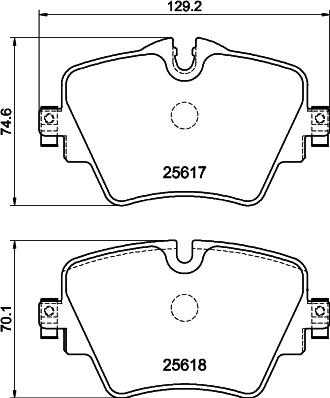 HELLA 8DB 355 045-761 - Тормозные колодки, дисковые, комплект autodnr.net