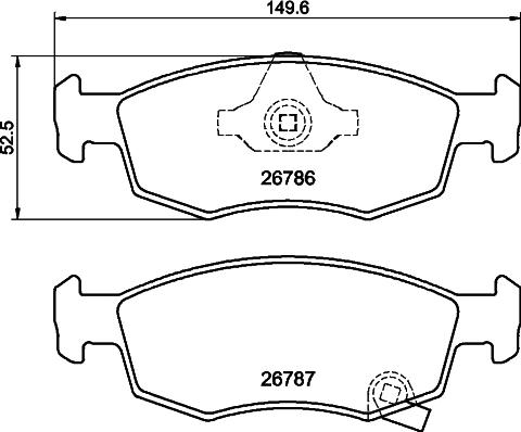 HELLA 8DB 355 046-041 - Тормозные колодки, дисковые, комплект autodnr.net