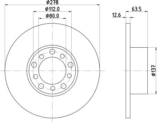 HELLA 8DD 355 100-071 - Гальмівний диск autocars.com.ua