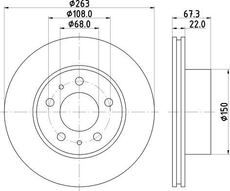 HELLA 8DD 355 100-341 - Гальмівний диск autocars.com.ua