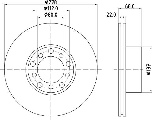 HELLA 8DD 355 100-401 - Тормозной диск avtokuzovplus.com.ua